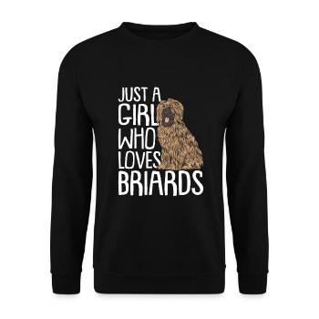 Briard Gift Dogs - Unisex Sweatshirt - black - Front - Alina (178cm) & Michal (187cm)