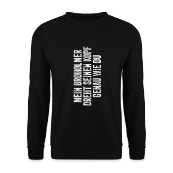 Broholmer Geschenk Hunde - Unisex Pullover - Schwarz - Vorne - Alina (178cm) & Michal (187cm)