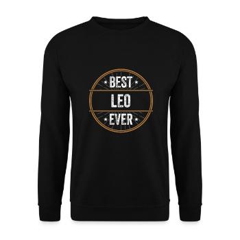 Best Leo Ever Vorname Name Geschenk - Unisex Pullover - Schwarz - Vorne - Alina (178cm) & Michal (187cm)