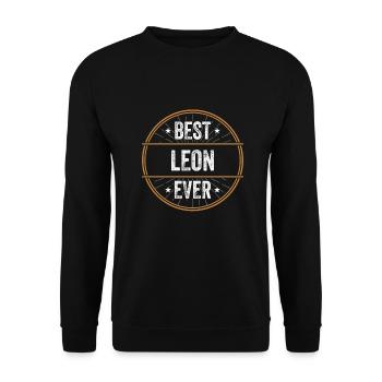 Best Leon Ever First Name Name Gift - Unisex Sweatshirt - black - Front - Alina (178cm) & Michal (187cm)