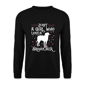 Broholmer Geschenk Hunde - Unisex Pullover - Schwarz - Vorne - Alina (178cm) & Michal (187cm)