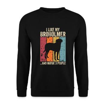 Broholmer Geschenk Hunde - Unisex Pullover - Schwarz - Vorne - Alina (178cm) & Michal (187cm)