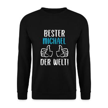 Michael Vorname Name Geburtstag - Unisex Pullover - Schwarz - Vorne - Alina (178cm) & Michal (187cm)