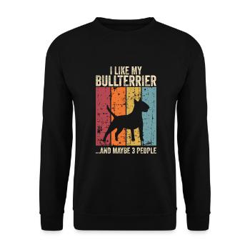 Bull Terrier Chiens cadeaux - Sweat-shirt Unisexe - noir - Devant - Alina (178cm) & Michal (187cm)
