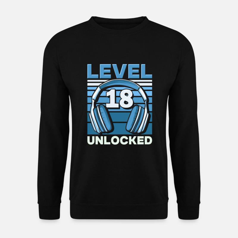 Level 18 Unlocked Gaming Birthday Gamer - Unisex Sweatshirt - black