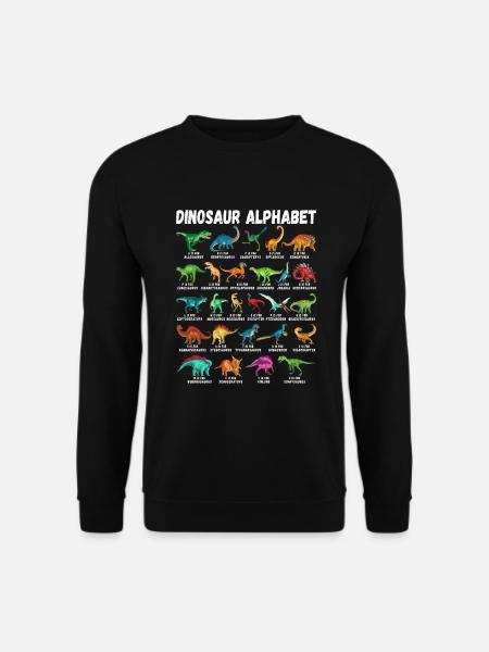 Mon alphabet de dinosaure enfants espèces Dino A-Z - Sweat-shirt Unisexe - noir