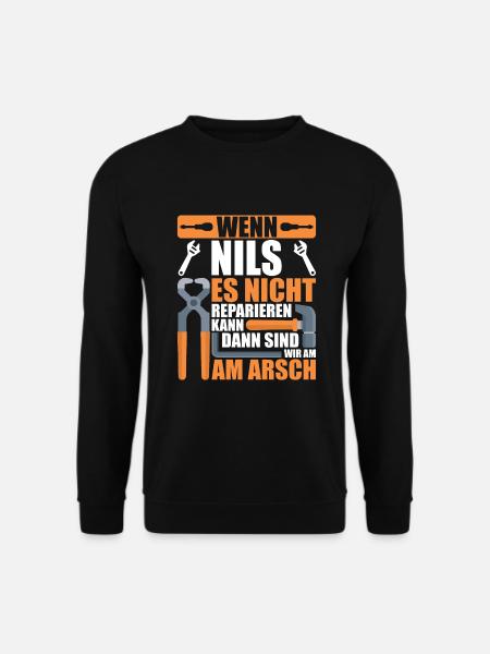 Vorname Nils Name Geburtstag Geschenk - Unisex Pullover - Schwarz