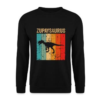 Zupaysaurus Dinosaur Children Dino Gift - Unisex Sweatshirt - black - Front - Alina (178cm) & Michal (187cm)