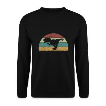Allosaurus Dinosaur Children Dino Gift - Unisex Sweatshirt - black - Front - Alina (178cm) & Michal (187cm)