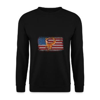Deinonychus Dinosaur Children Dino Gift - Unisex Sweatshirt - black - Front - Alina (178cm) & Michal (187cm)