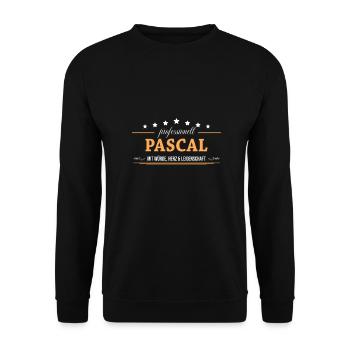 Professionell Pascal Name Vorname - Unisex Pullover - Schwarz - Vorne - Alina (178cm) & Michal (187cm)