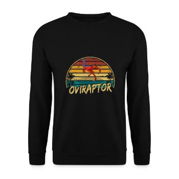 Oviraptor Dinosaur Children Dino Gift - Unisex Sweatshirt - black - Front - Alina (178cm) & Michal (187cm)