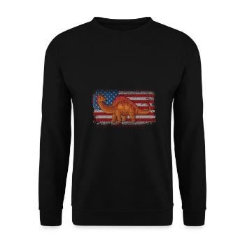 Rebbachisaurus Dinosaur Children Dino Gift - Unisex Sweatshirt - black - Front - Alina (178cm) & Michal (187cm)