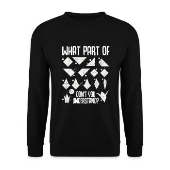 Origami Japanese Art Folding Crane Paper - Unisex Sweatshirt - black - Front - Alina (178cm) & Michal (187cm)