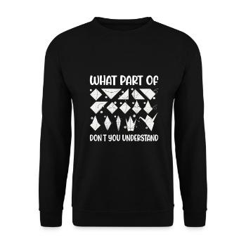 Origami Japanese Art Folding Crane Paper - Unisex Sweatshirt - black - Front - Alina (178cm) & Michal (187cm)