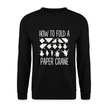 Origami Japanese Art Folding Crane Paper - Unisex Sweatshirt - black - Front - Alina (178cm) & Michal (187cm)