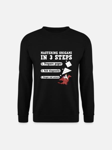 Origami Japanische Kunst Faltender Kranich Papier - Unisex Pullover - Schwarz