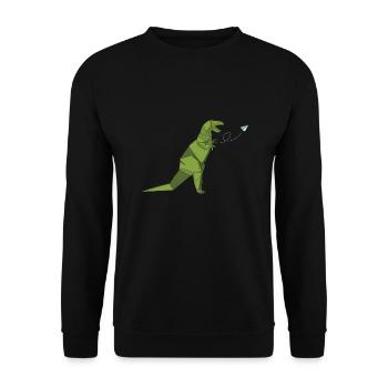 Origami Japanese Art Folding Crane Paper - Unisex Sweatshirt - black - Front - Alina (178cm) & Michal (187cm)