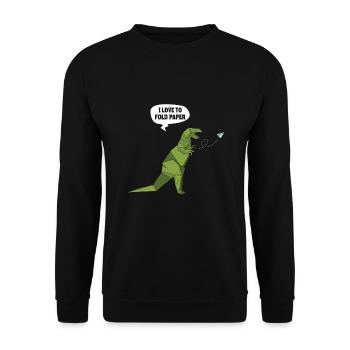 Origami Japanese Art Folding Crane Paper - Unisex Sweatshirt - black - Front - Alina (178cm) & Michal (187cm)