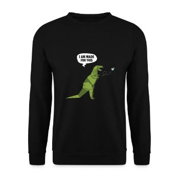 Origami Japanische Kunst Faltender Kranich Papier - Unisex Pullover - Schwarz - Vorne - Alina (178cm) & Michal (187cm)