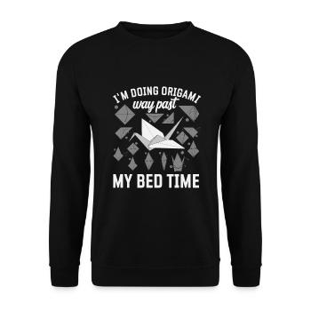 Origami Japanese Art Folding Crane Paper - Unisex Sweatshirt - black - Front - Alina (178cm) & Michal (187cm)
