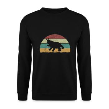 Triceratops Dinosaur Children Dino Gift - Unisex Sweatshirt - black - Front - Alina (178cm) & Michal (187cm)