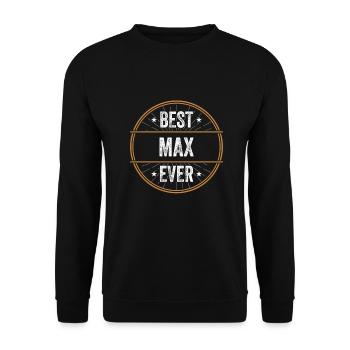 Meilleur Max Jamais Prénom Nom Cadeau - Sweat-shirt Unisexe - noir - Devant - Alina (178cm) & Michal (187cm)