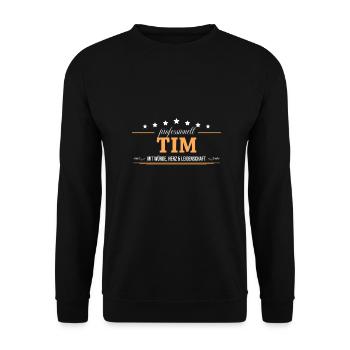 Professionell Tim Name Vorname - Unisex Pullover - Schwarz - Vorne - Alina (178cm) & Michal (187cm)