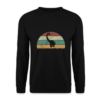 Diplodocus Dinosaur Children Dino Gift - Unisex Sweatshirt - black - Front - Alina (178cm) & Michal (187cm)