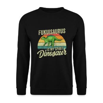Fukuisaurus Dinosaur Children Dino Gift - Unisex Sweatshirt - black - Front - Alina (178cm) & Michal (187cm)