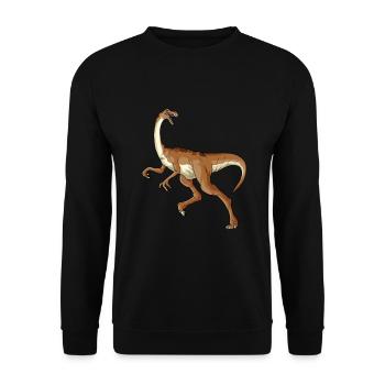 Gallimimus Dinosaur Children Dino Gift - Unisex Sweatshirt - black - Front - Alina (178cm) & Michal (187cm)