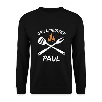 Grillmeister Paul - Unisex Pullover - Schwarz - Vorne - Alina (178cm) & Michal (187cm)