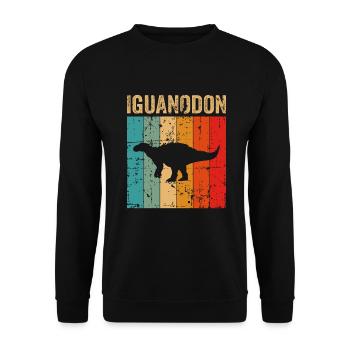 Iguanodon Dinosaurier Kinder Dino Geschenk - Unisex Pullover - Schwarz - Vorne - Alina (178cm) & Michal (187cm)