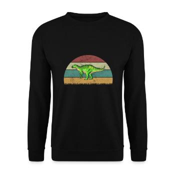 Iguanodon Dinosaurier Kinder Dino Geschenk - Unisex Pullover - Schwarz - Vorne - Alina (178cm) & Michal (187cm)