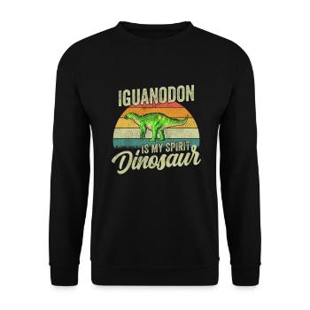 Iguanodon Dinosaurier Kinder Dino Geschenk - Unisex Pullover - Schwarz - Vorne - Alina (178cm) & Michal (187cm)