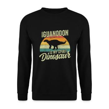 Iguanodon Dinosaurier Kinder Dino Geschenk - Unisex Pullover - Schwarz - Vorne - Alina (178cm) & Michal (187cm)