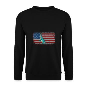 Jobaria Dinosaur Children Dino Gift - Unisex Sweatshirt - black - Front - Alina (178cm) & Michal (187cm)