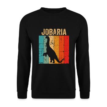 Jobaria Dinosaur Children Dino Gift - Unisex Sweatshirt - black - Front - Alina (178cm) & Michal (187cm)