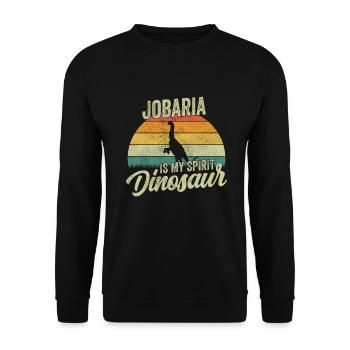 Jobaria Dinosaur Children Dino Gift - Unisex Sweatshirt - black - Front - Alina (178cm) & Michal (187cm)