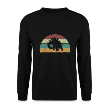 Kentrosaurus Dinosaur Children Dino Gift - Unisex Sweatshirt - black - Front - Alina (178cm) & Michal (187cm)