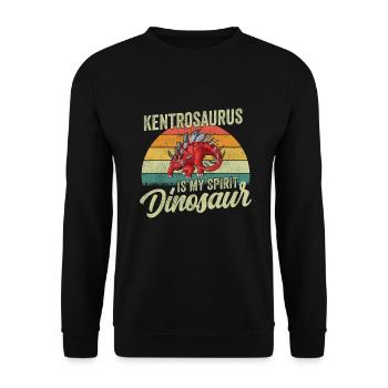 Kentrosaurus Dinosaur Children Dino Gift - Unisex Sweatshirt - black - Front - Alina (178cm) & Michal (187cm)