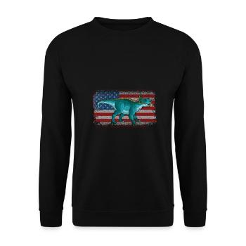 Leptoceratops Dinosaur Children Dino Gift - Unisex Sweatshirt - black - Front - Alina (178cm) & Michal (187cm)