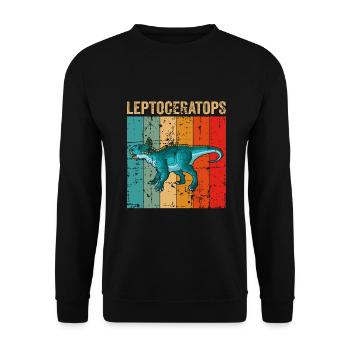Leptoceratops Dinosaur Children Dino Gift - Unisex Sweatshirt - black - Front - Alina (178cm) & Michal (187cm)