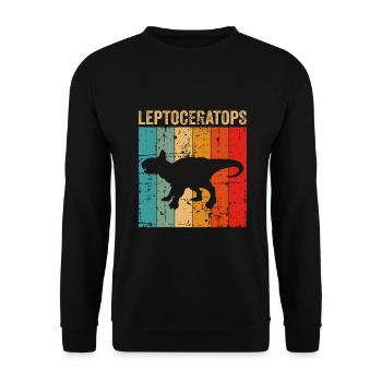 Leptoceratops Dinosaurier Kinder Dino Geschenk - Unisex Pullover - Schwarz - Vorne - Alina (178cm) & Michal (187cm)