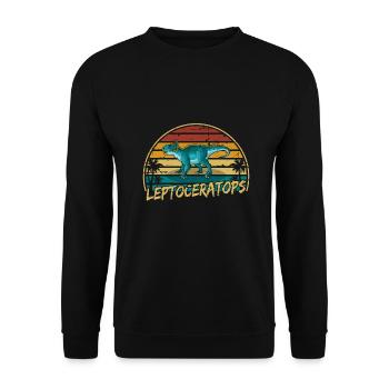 Leptoceratops Dinosaur Children Dino Gift - Unisex Sweatshirt - black - Front - Alina (178cm) & Michal (187cm)