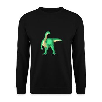 Mussaurus Dinosaur Children Dino Gift - Unisex Sweatshirt - black - Front - Alina (178cm) & Michal (187cm)