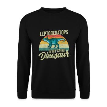 Leptoceratops Dinosaur Children Dino Gift - Unisex Sweatshirt - black - Front - Alina (178cm) & Michal (187cm)