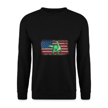 Mussaurus Dinosaur Children Dino Gift - Unisex Sweatshirt - black - Front - Alina (178cm) & Michal (187cm)