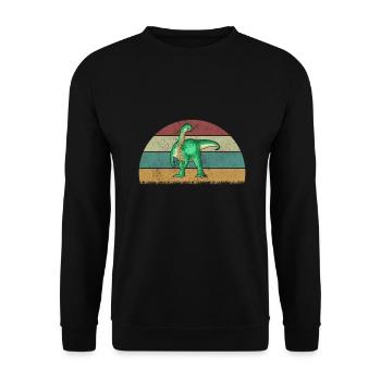 Mussaurus Dinosaur Children Dino Gift - Unisex Sweatshirt - black - Front - Alina (178cm) & Michal (187cm)