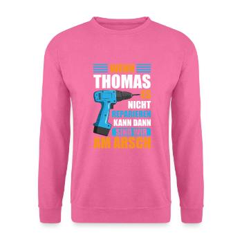 Thomas Vorname Name Geburtstag Reparieren - Unisex Pullover - Pink - Vorne
